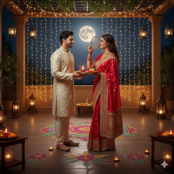 Romance in moonlight, the essence of Karwachauth